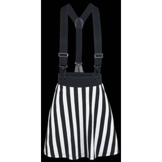 👉 Zwart wit zwart-wit l vrouwen Full Volume by EMP Striped Skater Skirt Rok 4060587101268