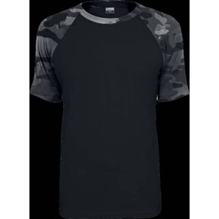 👉 Shirt zwart s male Urban Classics Raglan Contrast Tee T-shirt zwart/donker camo 4053838164341