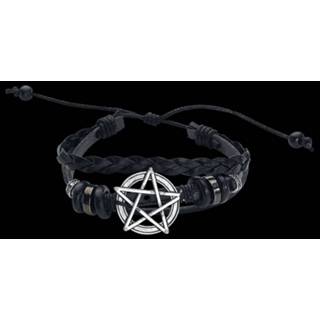 Armband zwart standard unisex Pentagram II Lederen 4251189257990