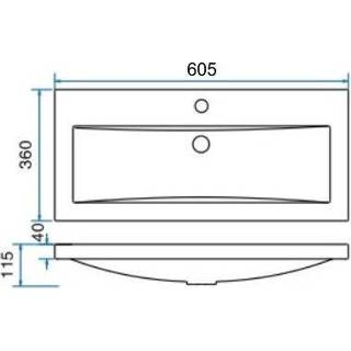 👉 Wastafel active wit Saniville 60cmx36cm kraangat
