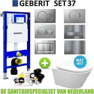 👉 Toiletset wit keramiek Geberit UP320 set37 Wiesbaden Vesta Rimless Mat met Sigma drukplaat 8719304309598