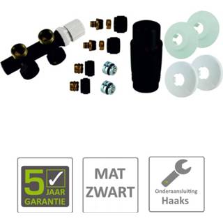 👉 Radiator zwart mat haaks BWS Onderblok Rechts (Voor midden aansluiting) 8719304412915