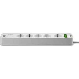 👉 Stopcontact APC Overspanningsbeveiliger 2300W 5x + 2x USB 731304313748