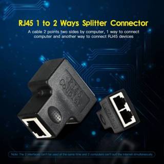 Router RJ45 Splitter Adapter Connector 1 to 2 Female Ports for CAT 5/CAT 6/CAT 7 LAN Ethernet Cables Socket Hub PC Laptop