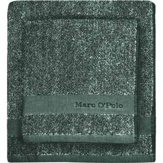 👉 Donkergroen wit katoen handdoek false Marc O'Polo Melange Pine Green & Off White-Handdoek (50 x 100 cm) 8715944570961