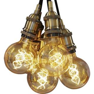 👉 Hanglamp aluminium Klassieke koperkleurige 6 in 1 fitting E27 voor hanglampen 8719323784000
