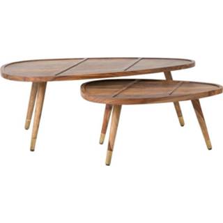 👉 Koffietafeltje houtkleur hout active Koffietafel Coffee Table Sham Set van 2 8718548024397
