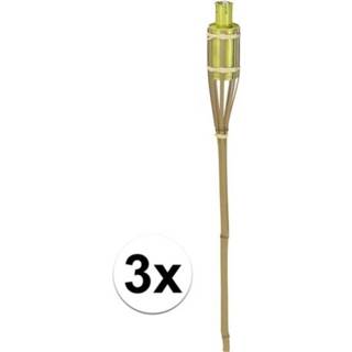 👉 Tuinfakkel geel bamboe volwassenen 3x 65 cm