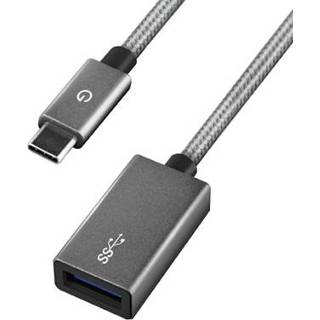 👉 Energea AluMax USB-C naar USB 3.0 adapter - 14cm - grijs