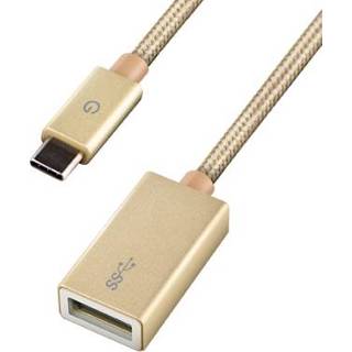 👉 Energea AluMax USB-C naar USB 3.0 adapter - 14cm - goud