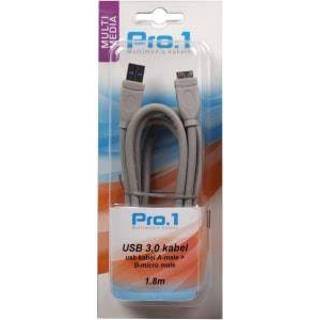 👉 Smartphone Pro-1 USB 3.0 A male naar Micro B (Smartphone) 1.8 meter 8717692041809