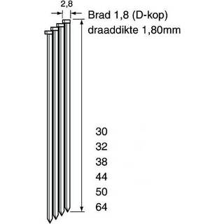 👉 Brad DA18 CRvs 64 mm doos 4 duizend 8712008018087