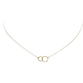 👉 Halsketting gouden vrouwen veerring active glanzend Glow Collier - 2 Cirkels 40+3 Cm 202.2080.43 8712121622338