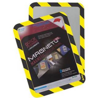 👉 Veiligheids lijst PVC kantoor a4 dicatie waarschuwingssignaal geel Veiligheidslijst met kaderrand Magneto - Magnetisch