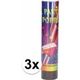 Party popper multi kunststof 3x confetti 20 cm