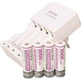 👉 Snellader ICIDU met 4x AA 2000mAh Low Discharge Batterijen 8717591977056