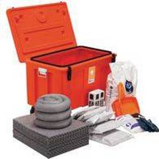 👉 Absorptiemiddel kantoor alle vloeistoffen kiepcontainer Set absorptiemiddelen in koffer 110 l Ikasorb®