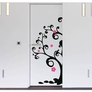 👉 Deursticker Boom met bloemen (2-kleurig)