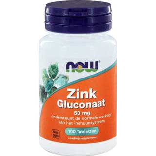 Zink vitamine gezondheid NOW Gluconaat 50mg Tabletten 100st 733739100658