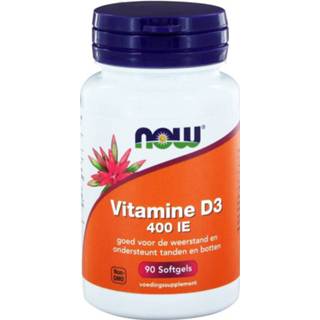 👉 Vitamine gezondheid NOW D3 400 IE Softgels 90st