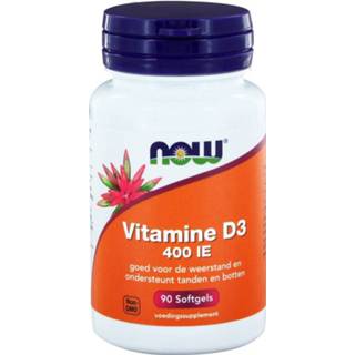 Vitamine gezondheid NOW D3 400 IE Softgels 90st