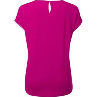 Uni magenta crew neck roze zijde Top look