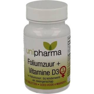 👉 Unipharma Foliumzuur + Vitamine D3 Tabletten 120st