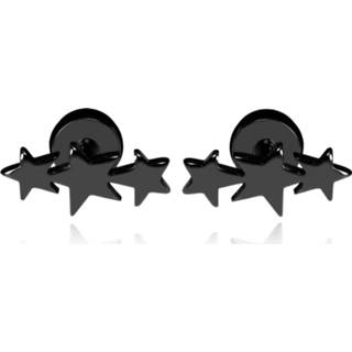 👉 Oorbel zwart titanium mannen Mendes Triple Star Stud oorbellen