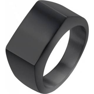 Zegelring edelstaal van Mendes Jewelry zwarte mannen zwart Zegelring zwarte edelstaal mannen zwart van Mendes Jewelry