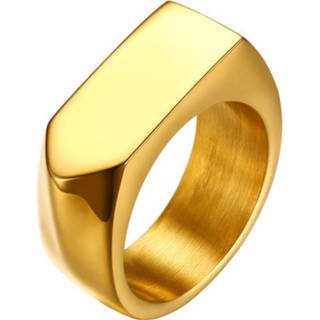 Vergulde stalen zegelring Mendes Jewelry mannen goud Zegelring mannen goud Vergulde stalen Mendes Jewelry