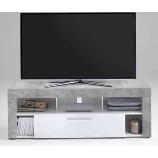 👉 Grijs wit spaanplaat TV Meubel Raymond 150 cm breed - beton met