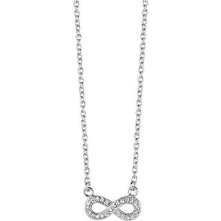 👉 Halsketting zilveren New Bling Collier met Zirkonia Infinity Hanger