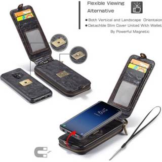 👉 Flipcase zwarte leer CaseMe flip case wallet hoesje Samsung S9 TPU 7435123757723
