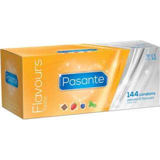 👉 Condoom latex normaal met reservoir recht siliconenbasis diverse glad Pasante Taste Condooms | 14 stuks 5032331006760
