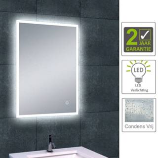 👉 Spiegel aluminium rechthoek wand quatro BWS LED Dimbare Condensvrije 70x50 cm 8719304323747