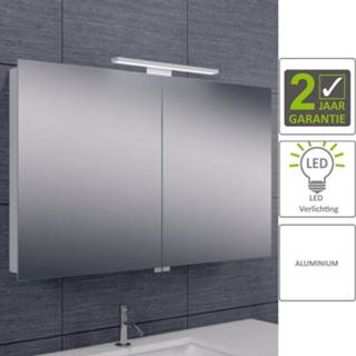 👉 Spiegelkast aluminium rechthoek wand luxe BWS LED 100x60x14 cm 8719304318385