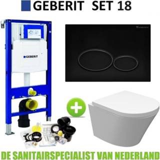 👉 Toiletset Geberit UP320 set18 Wiesbaden Vesta Junior Rimless 47cm Met Matzwarte Drukplaat 8719304429852