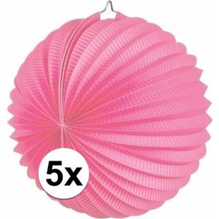 👉 Lampion roze 5x Lampionnen 22 cm
