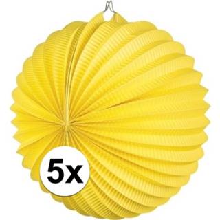 👉 Lampion geel 5x Lampionnen 22 cm