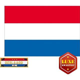 Luxe Nederland geslaagd vlag met sticker Geslaagd vlag Luxe Nederland 150 cm met gratis sticker
