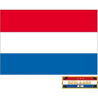 Voordelige Nederland geslaagd vlag met sticker Geslaagd vlag Voordelige Nederland 150 cm met gratis sticker