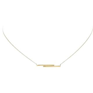 👉 Halsketting gouden balk vrouwen veerring anker schakel active glanzend Glow Collier Met Hanger - 2x 43 Cm 202.2039.43 8712121622314