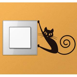 Schakelaar nederlands sticker kat