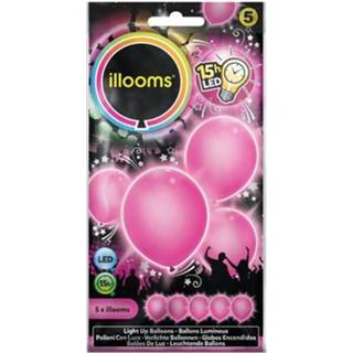 👉 Ballon roze active Illooms Ballonnen met LED Licht 5 Stuks 810147014156