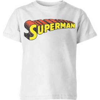 👉 Shirt t-shirts superman kinderen wit DC Telescopic Crackle Logo Kids' T-Shirt - White 11-12 Years