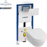 👉 Toiletset bouw spoel Omnia Architectura standaard blauw Villeroy & Boch direct flush met Geberit UP320 en Sigma20 bedieningspaneel