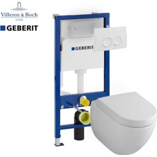 👉 Toiletset bouw spoel standaard blauw Villeroy & Boch Subway 2.0 met Geberit UP100 en Delta21 bedieningspaneel
