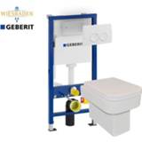 👉 Toiletset bouw carr standaard spoel blauw Wiesbaden Carré met Geberit UP100 en Delta21 bedieningspaneel