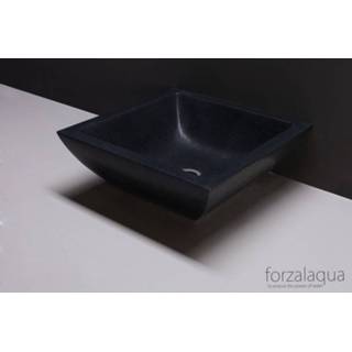 👉 Waskom gezoet siracusa vierkant basalt Forzalaqua 40x40x15 cm