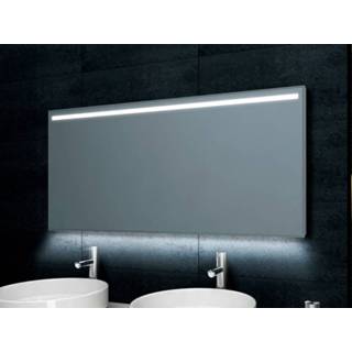 👉 Spiegel vierkant CASS 60x60 cm met horizontale directe & indirecte LED verlichting verwarming